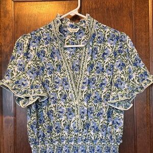 Max Studio London Blue and Green Floral Maxi Dress